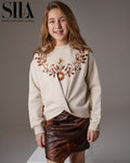 Floral Twist Skirt Set - Cream