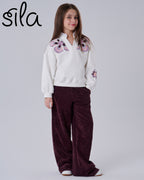 Flora corduroy Set - Plum