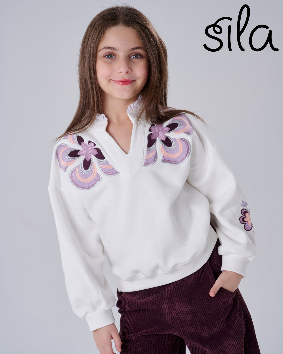Flora corduroy Set - Plum
