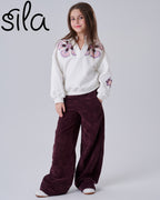 Flora corduroy Set - Plum