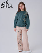 Flora Corduroy Set - Olive & Beige